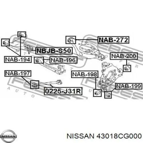 Цапфа поворотная правая Nissan/Infiniti 43018CG000 цена, от 30.47 USD