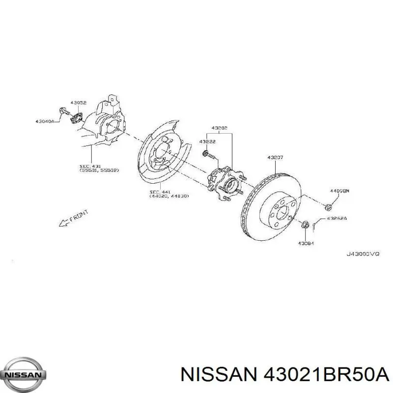  43021BR50A Nissan