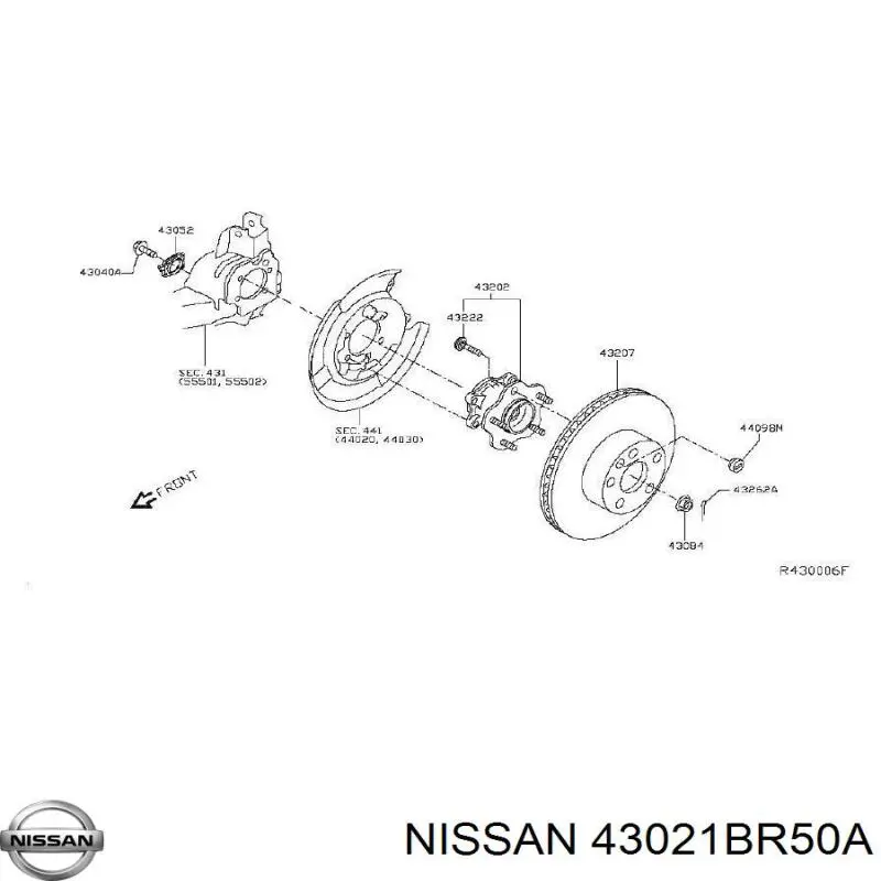 Купить 43021EN100 Nissan/Infiniti Цапфа - поворотный кулак задний, правый
