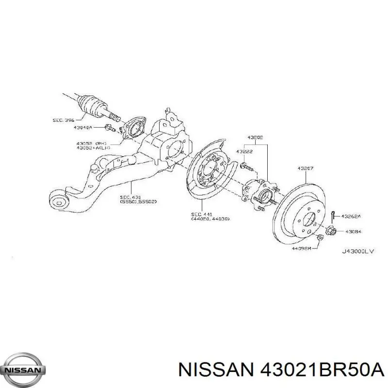 Цапфа поворотная правая Nissan/Infiniti 43021EN100 цена, от 6.33 USD