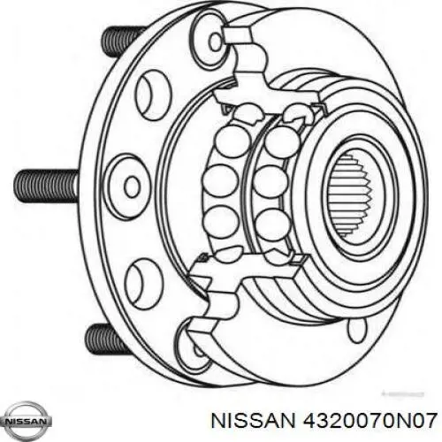 Ступица задняя 4320070N07 Nissan