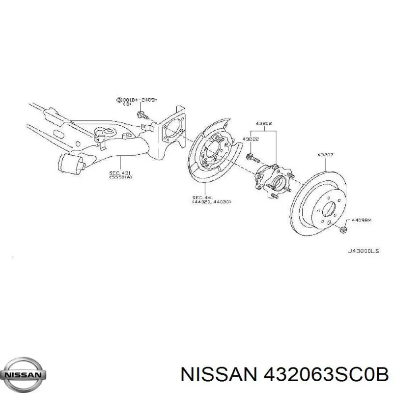 432063SC0B Nissan диск тормозной передний