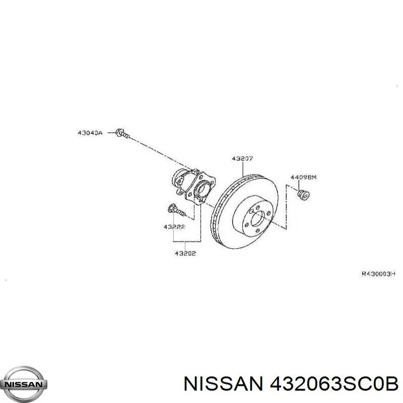 Тормоз дисковый передний Nissan/Infiniti 432063SC0B цена, от 28.25 USD