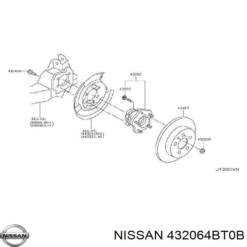 Диск гальмівний задній 432064BT0B Nissan