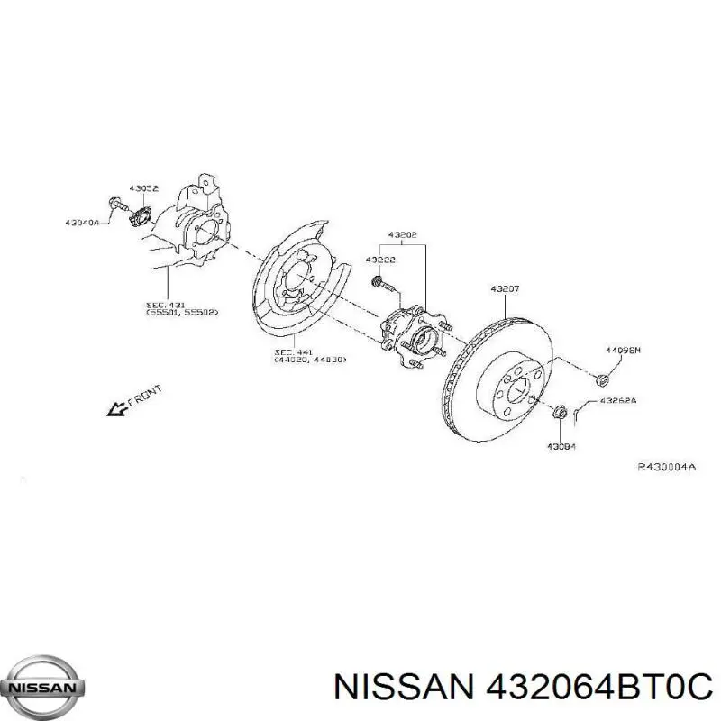 432064BT0C Nissan диск тормозной задний