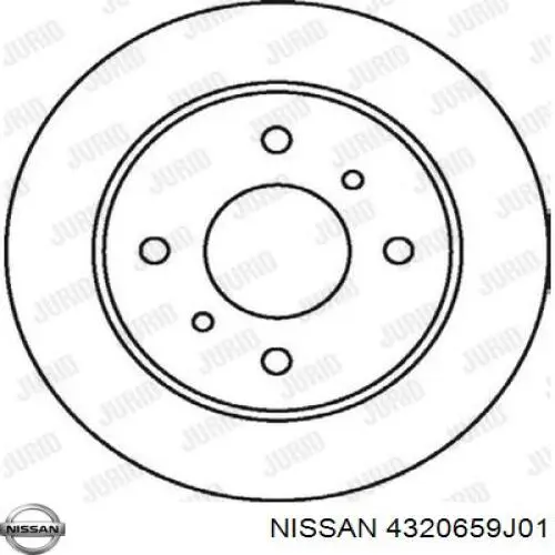 4320659J01 Nissan диск тормозной задний