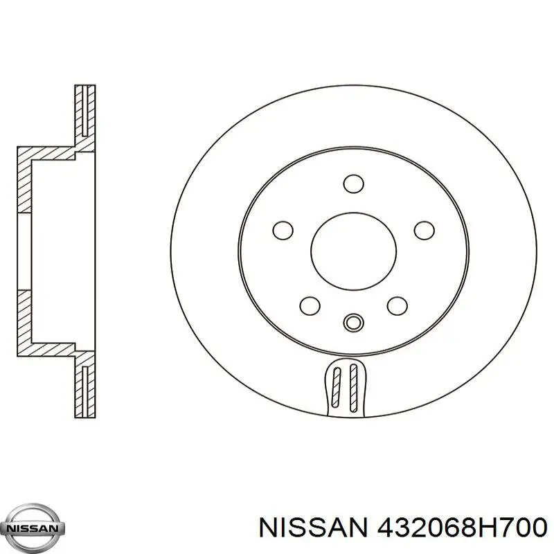 432068H700 Nissan диск тормозной задний