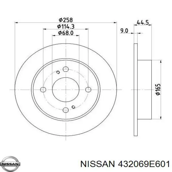 432069E601 Nissan амортизатор задний