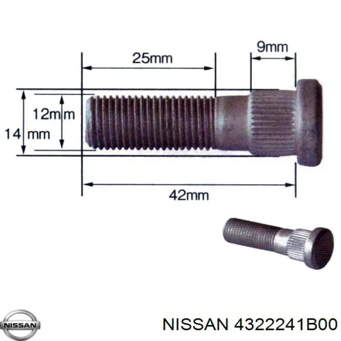 Ступичный болт Nissan/Infiniti 4322241B00