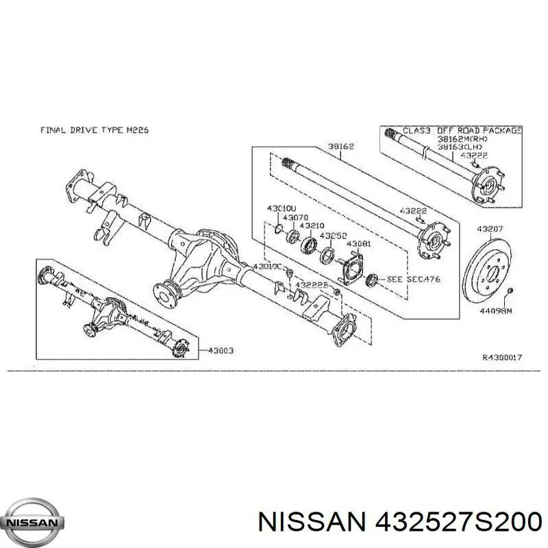 432527S200 Nissan/Infiniti Сальник полуоси заднего моста