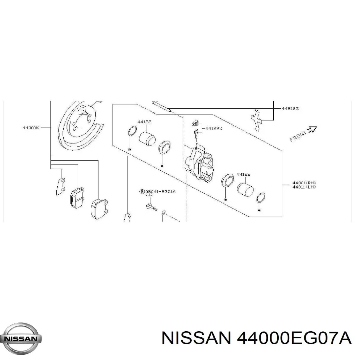Купить 44000EG07A Nissan/Infiniti Колодки ручника/стояночного тормоза