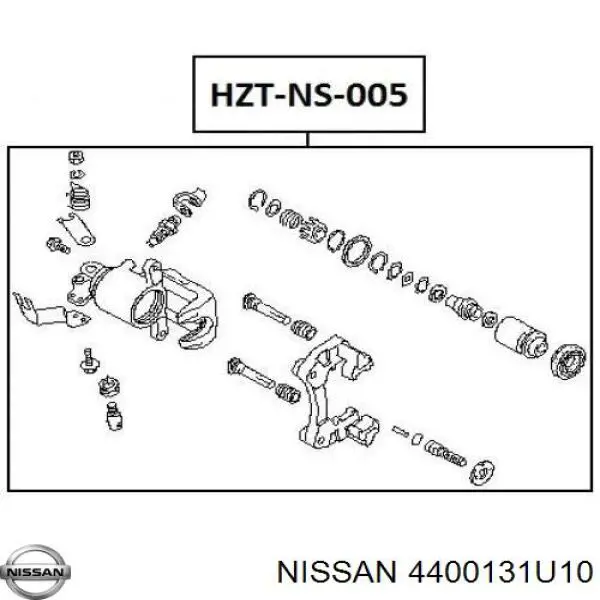 Тормозной суппорт правый задний Nissan/Infiniti D400131U13 цена, от 61.73 USD