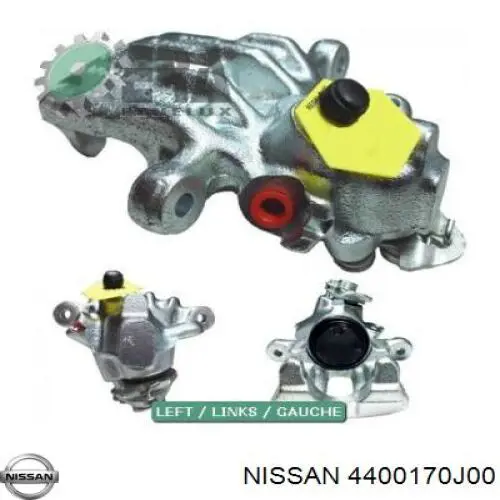 4400170J00 Nissan суппорт тормозной задний правый