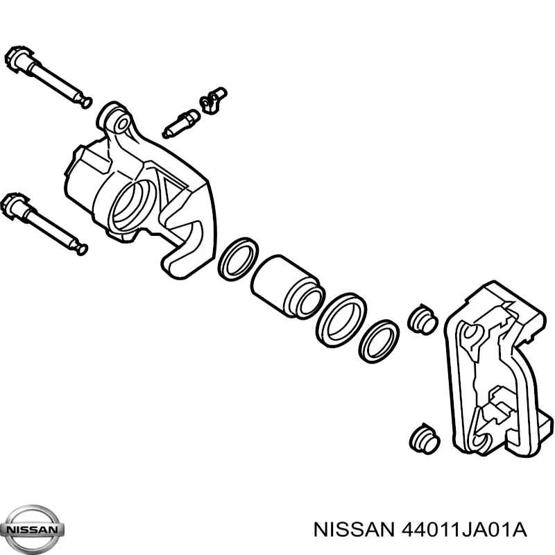 Купить 44011JA01A Nissan/Infiniti Суппорт задний левый