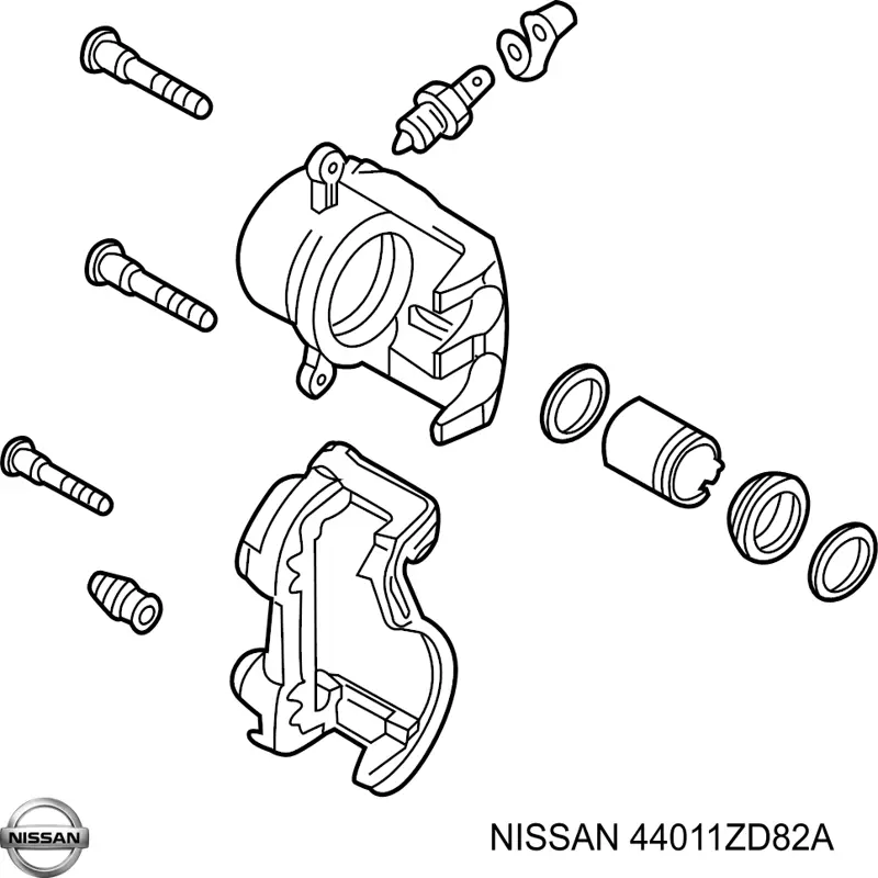44011ZD82A Nissan/Infiniti Тормозной суппорт задний левый