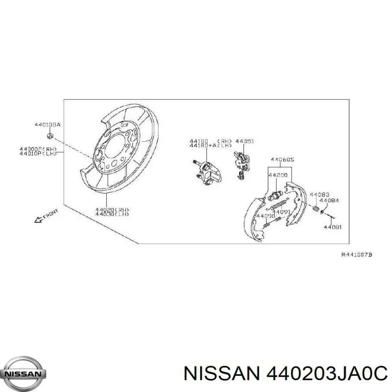 440203JA0C Nissan/Infiniti Диск опорный, заднего торм. барабана, правый