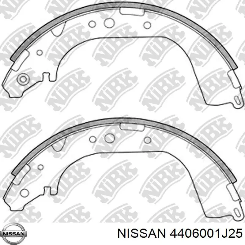 Задние барабанные колодки 4406001J25 Nissan