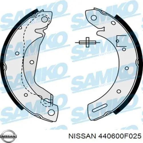 Задние барабанные колодки 440600F025 Nissan