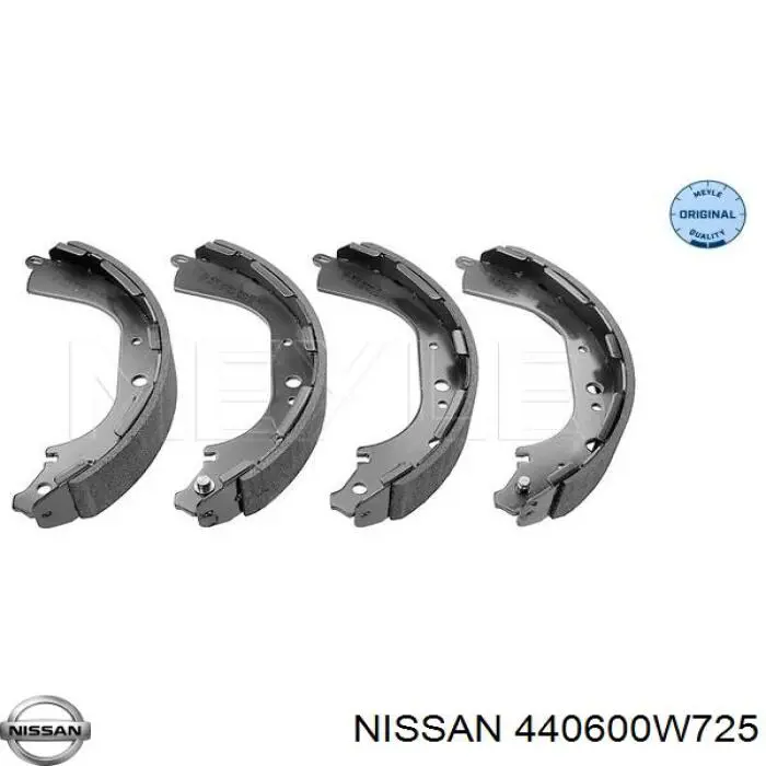Купить 440600W725 Nissan/Infiniti Задние барабанные тормозные колодки