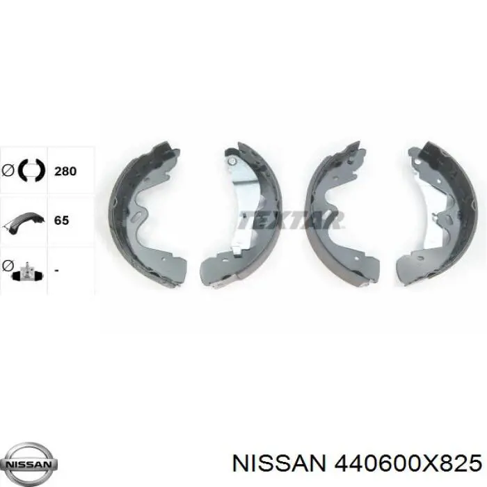 Колодки тормозные задние барабанные Nissan 440600X825