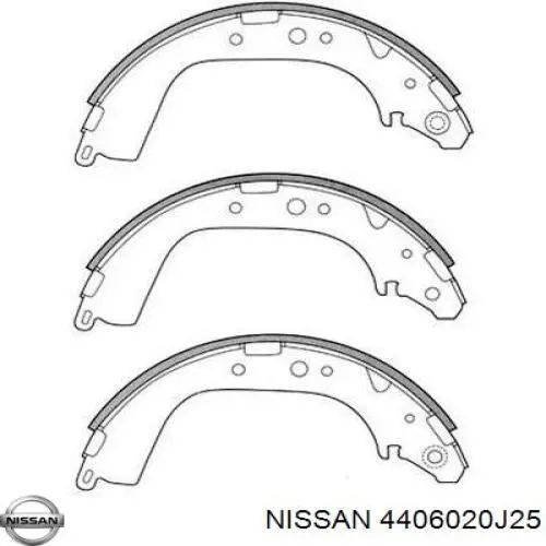 Задние барабанные колодки 4406020J25 Nissan