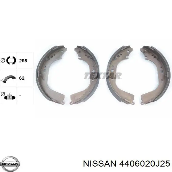 Тормоза рабочие задние ножные и тормозные барабаны Nissan/Infiniti 4406020J25 цена, от 42.60 USD