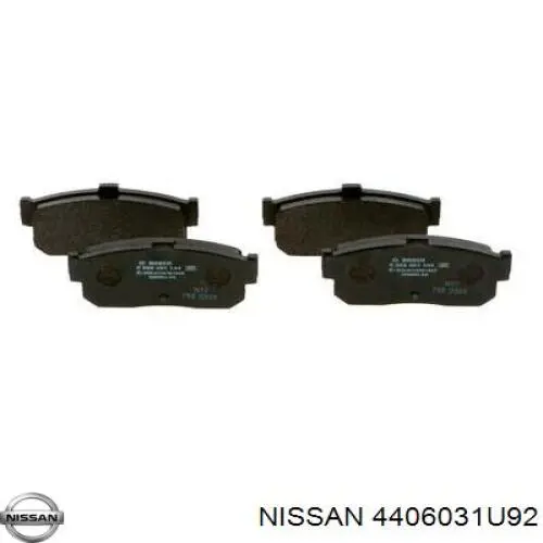 4406031U92 Nissan колодки тормозные задние дисковые