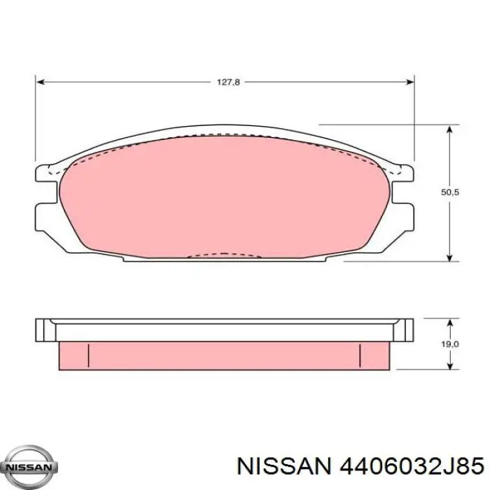 Колодки дисковые  Nissan/Infiniti 4406032J85 цена, от 29.56 USD