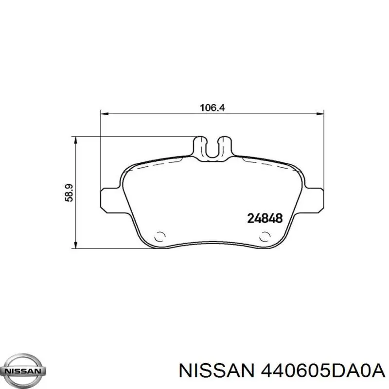 Купить 440605DA0A Nissan/Infiniti Колодки тормозные задние, дисковые