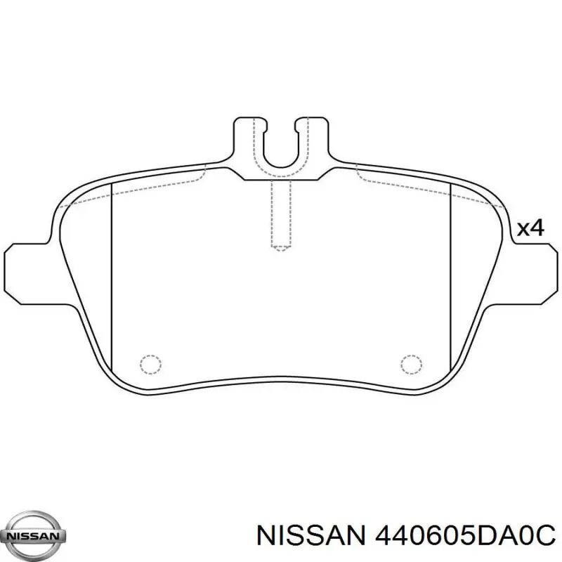 440605DA0C Nissan/Infiniti Колодки тормозные дисковые комплект