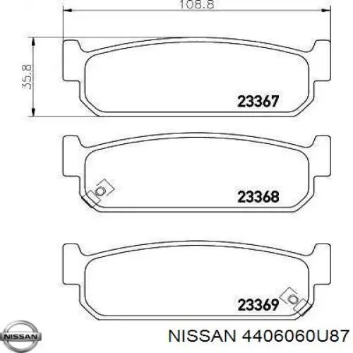 4406066U85 Nissan/Infiniti Колодки тормозные дисковые комплект