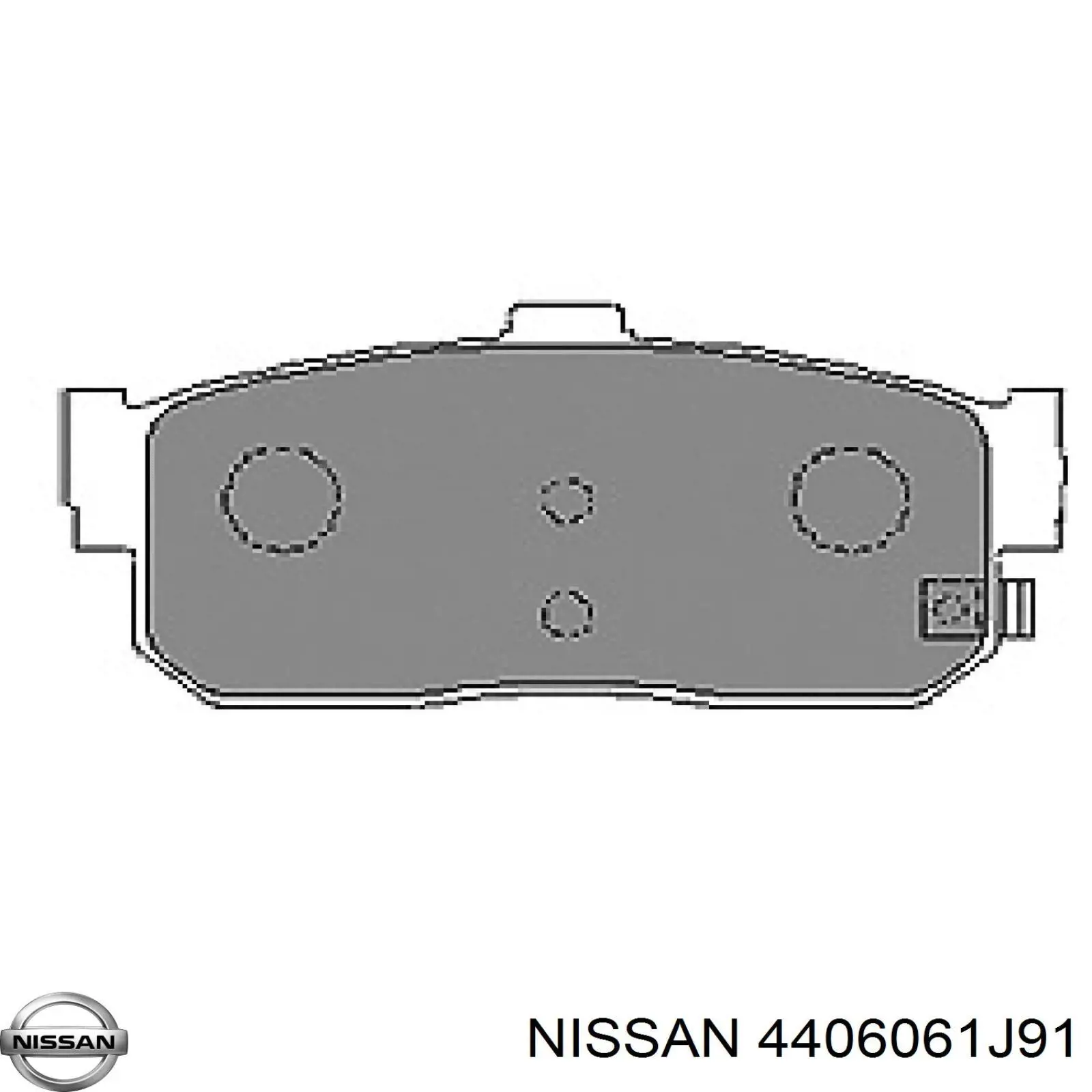 4406061J91 Nissan колодки тормозные задние дисковые