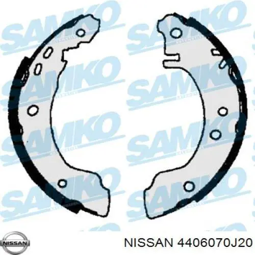 4406070J20 Nissan/Infiniti Барабанные тормозные колодки