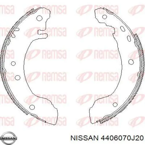 Купить 4406070J20 Nissan/Infiniti Задние барабанные тормозные колодки