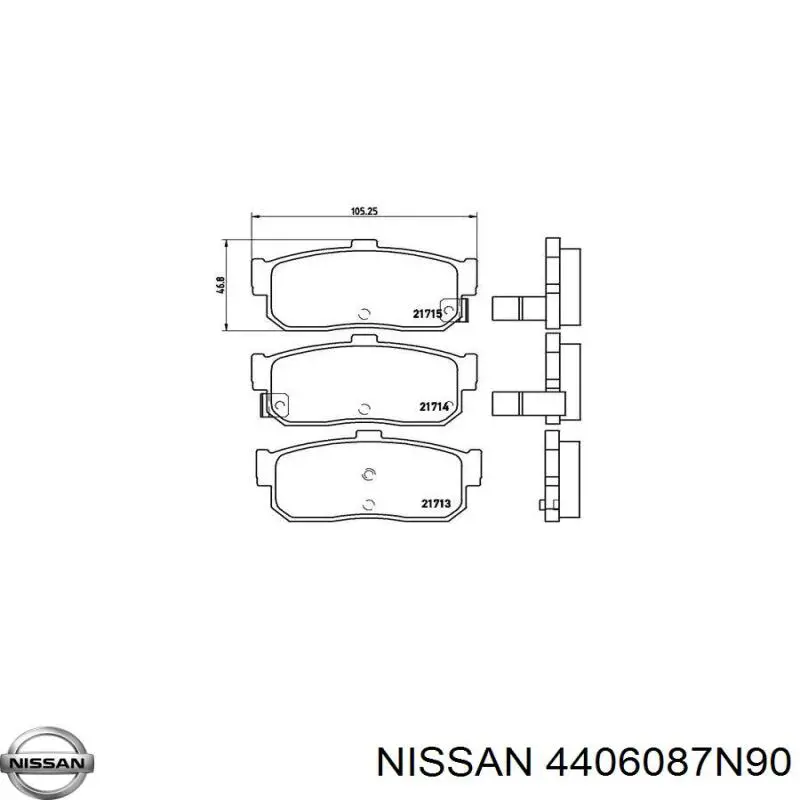 Колодки дисковые  Nissan/Infiniti 4406087N90 цена, от 18.96 USD