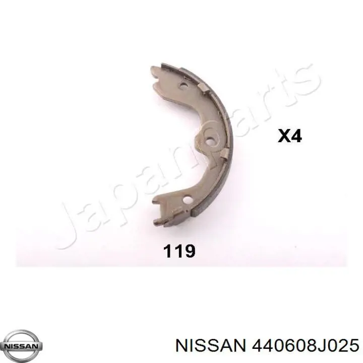Купить 440608J025 Nissan/Infiniti Колодки ручника/стояночного тормоза