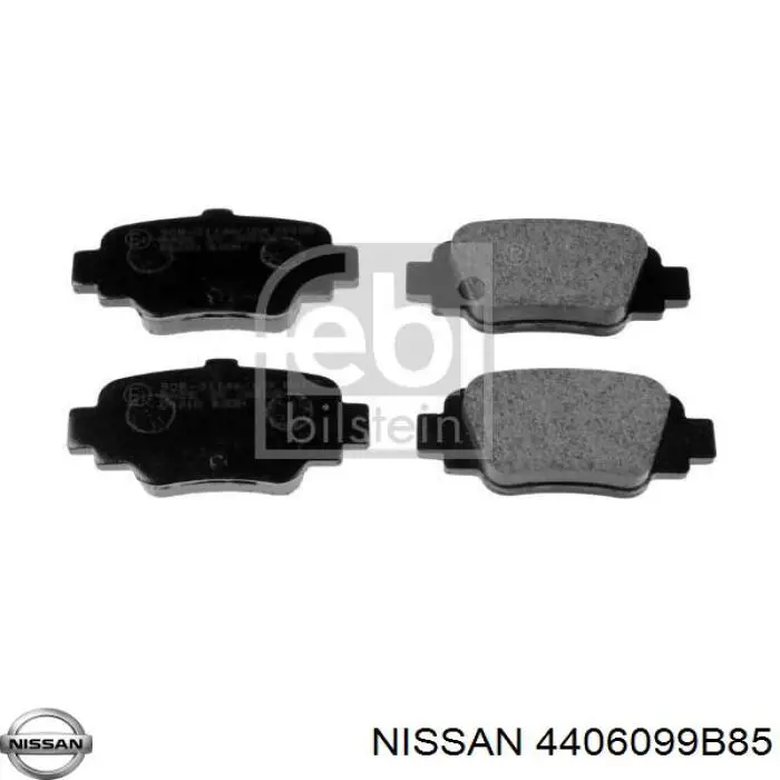 Задние тормозные колодки 4406099B85 Nissan