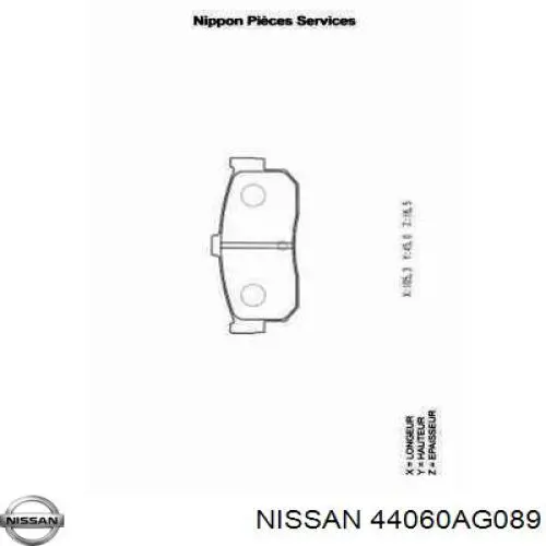 44060AG089 Nissan/Infiniti Колодки тормозные дисковые комплект