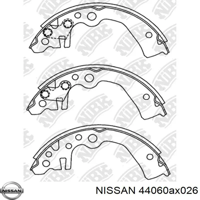 Колодки тормозные задние барабанные Nissan 44060AX026