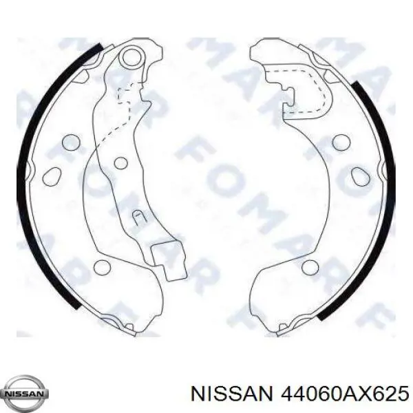 Колодки тормозные задние барабанные Nissan 44060AX625