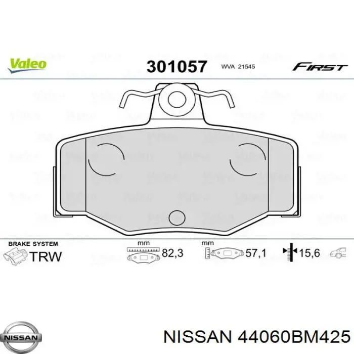 Купить 44060BM425 Nissan/Infiniti Колодки тормозные задние, дисковые