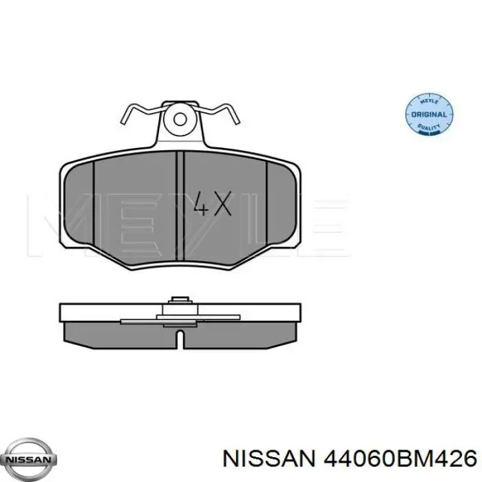 Задние тормозные колодки 44060BM426 Nissan