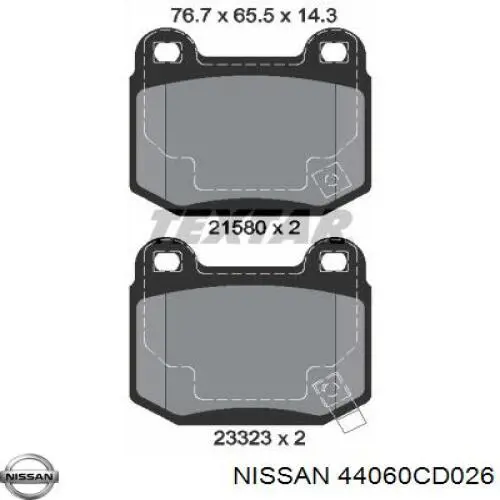 Колодки дисковые  Nissan/Infiniti 44060CD026 цена, от 25.34 USD