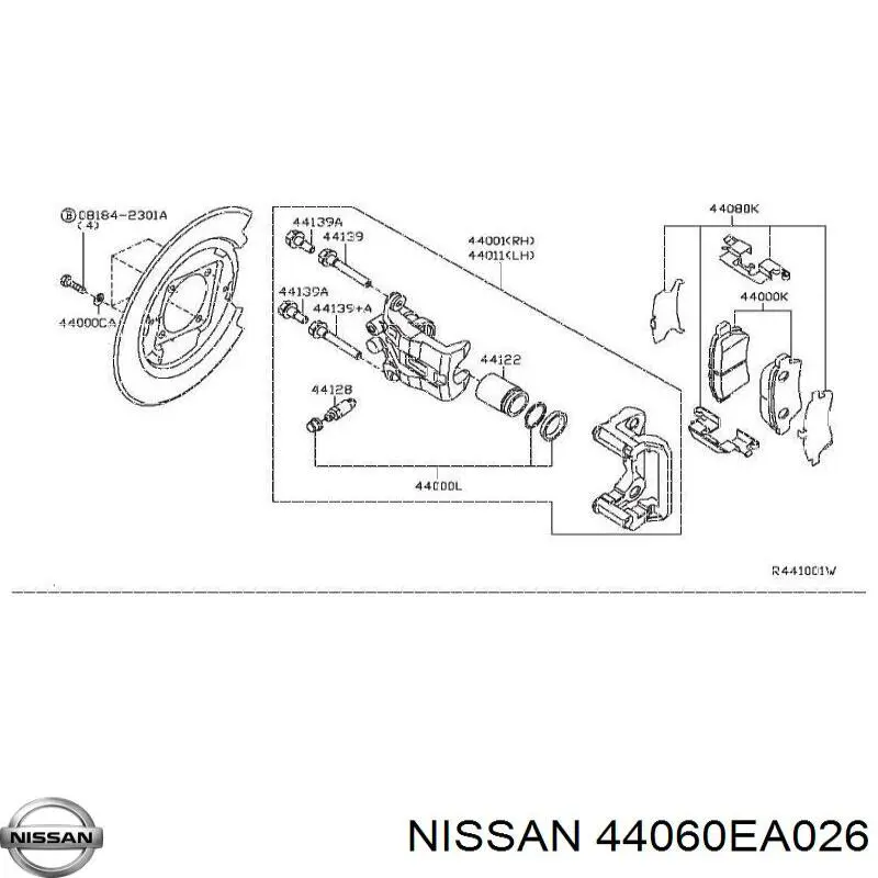 Купить 44060EA026 Nissan/Infiniti Колодки ручника/стояночного тормоза
