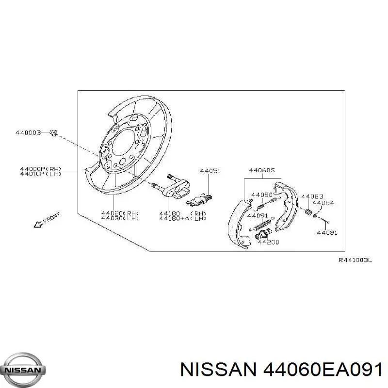 Задние тормозные колодки 44060EA091 Nissan