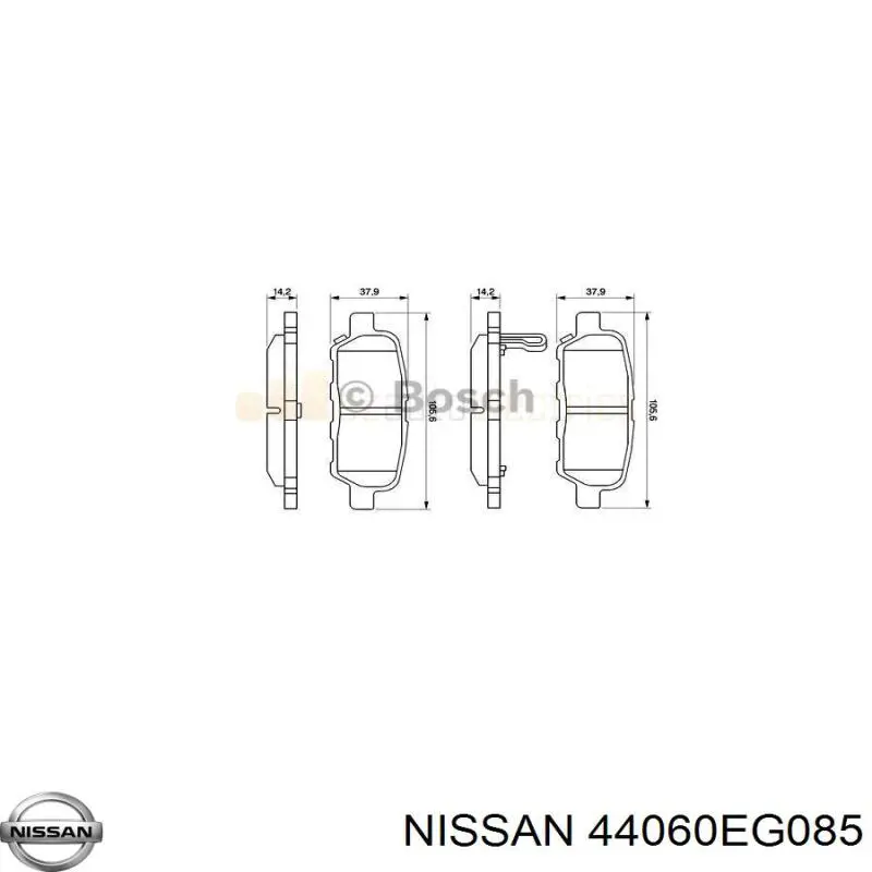 Задние дисковые колодки Nissan/Infiniti 44060EG085