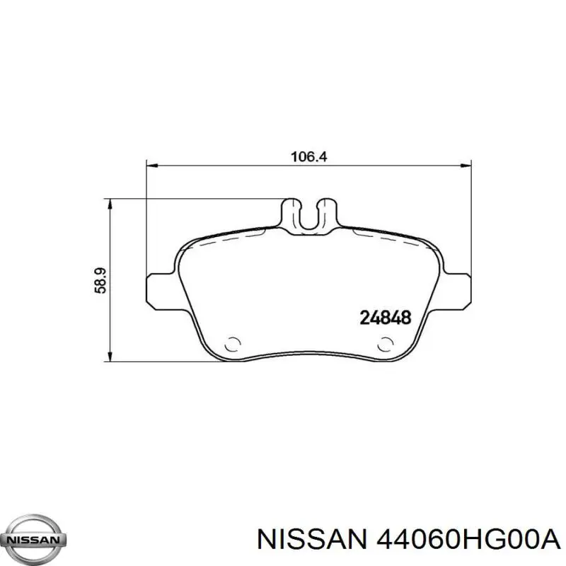 Купить 44060HG00A Nissan/Infiniti Колодки тормозные задние, дисковые