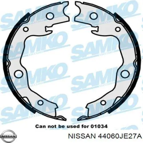 Купить 44060JE27A Nissan/Infiniti Колодки ручника/стояночного тормоза