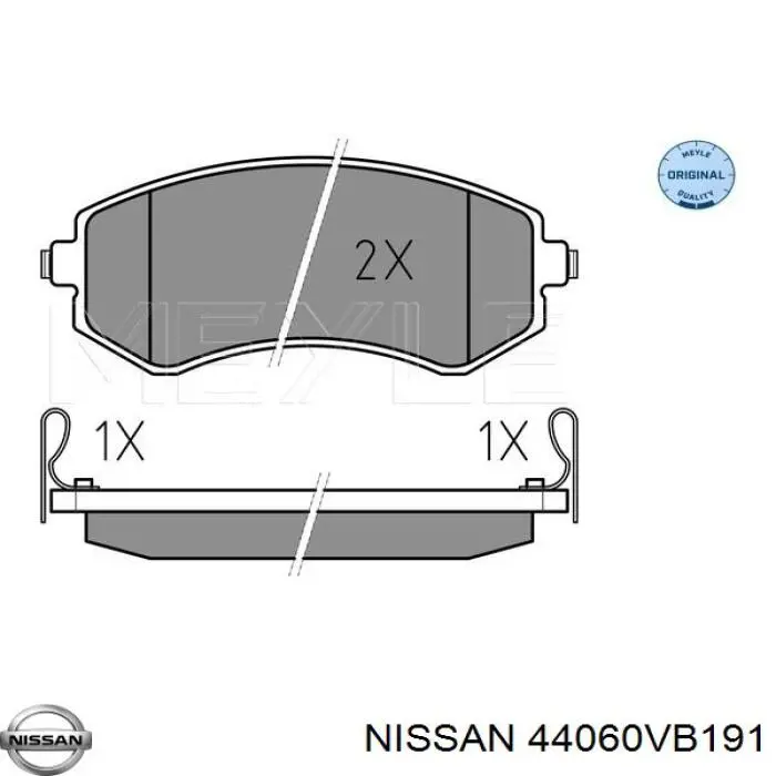 44060VB191 Nissan колодки тормозные передние дисковые