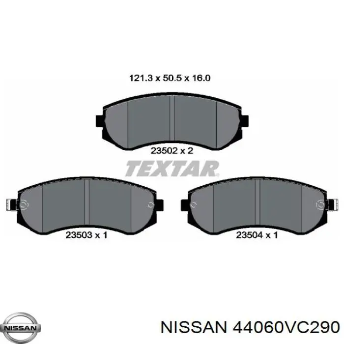 44060VC290 Nissan колодки тормозные задние дисковые